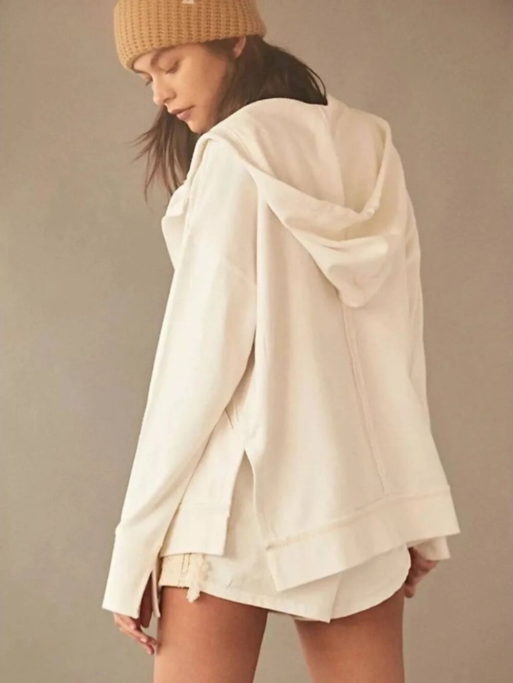 Free People FP Movement Only One Zip-Up Hoodie NWT White Size S Athleisure